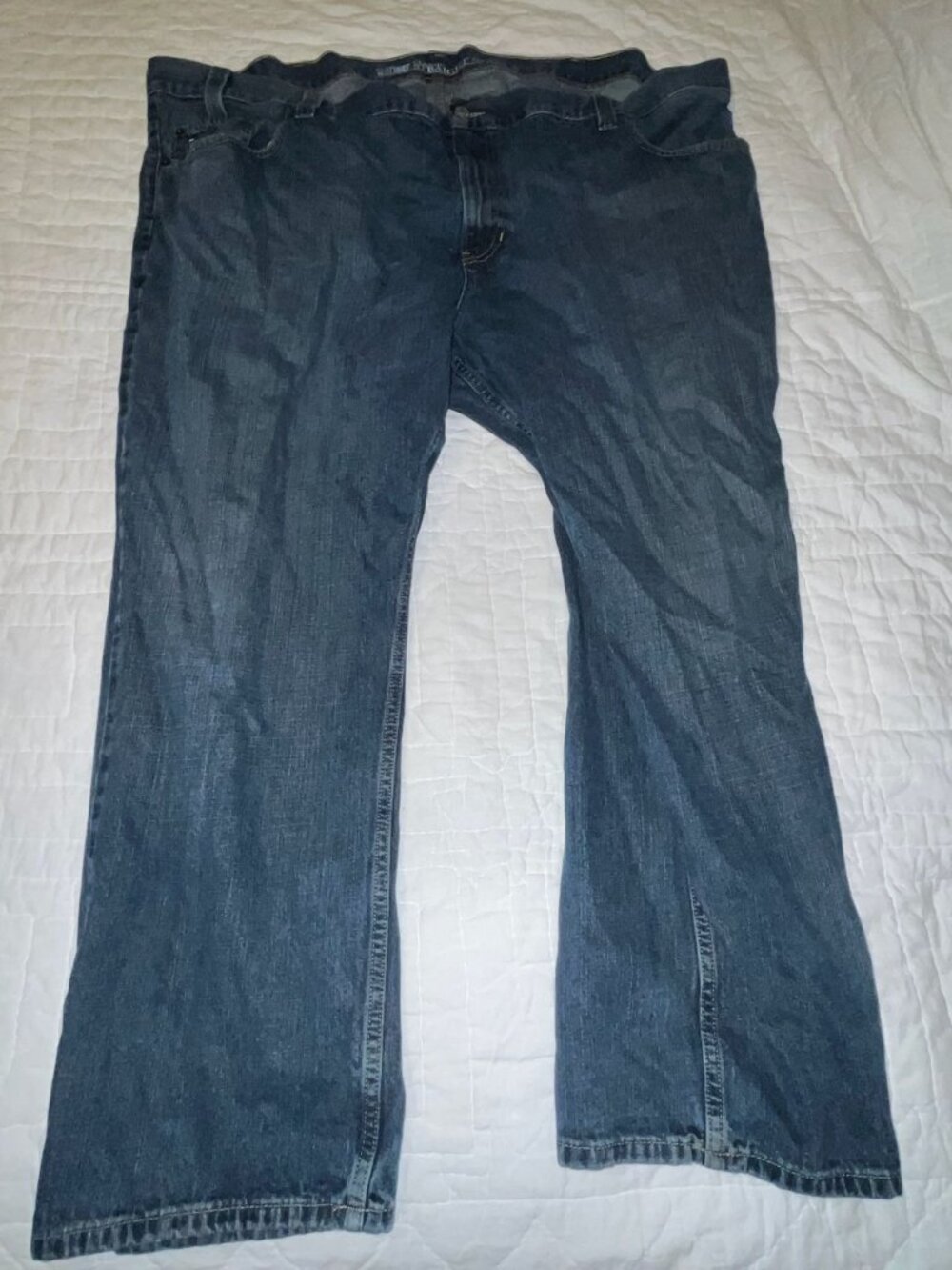 Hilfiger Mens Classic Straight Leg Jeans 52x30 Dark Wash 100% Cotton